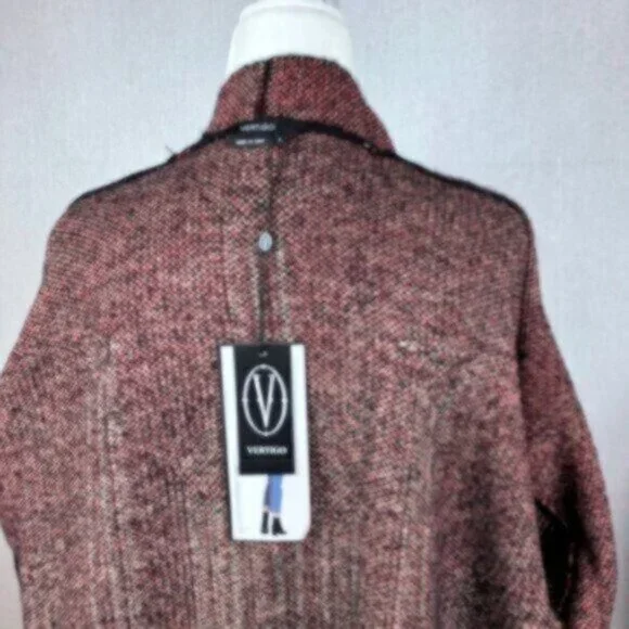 NWT Vertigo Black & Red Geo Printed Long Sweater Large - Picture 6 of 6